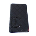 Chanel Black Pink Cambon Ligne Long Wallet (Bi-Fold) (Pre-Owned)