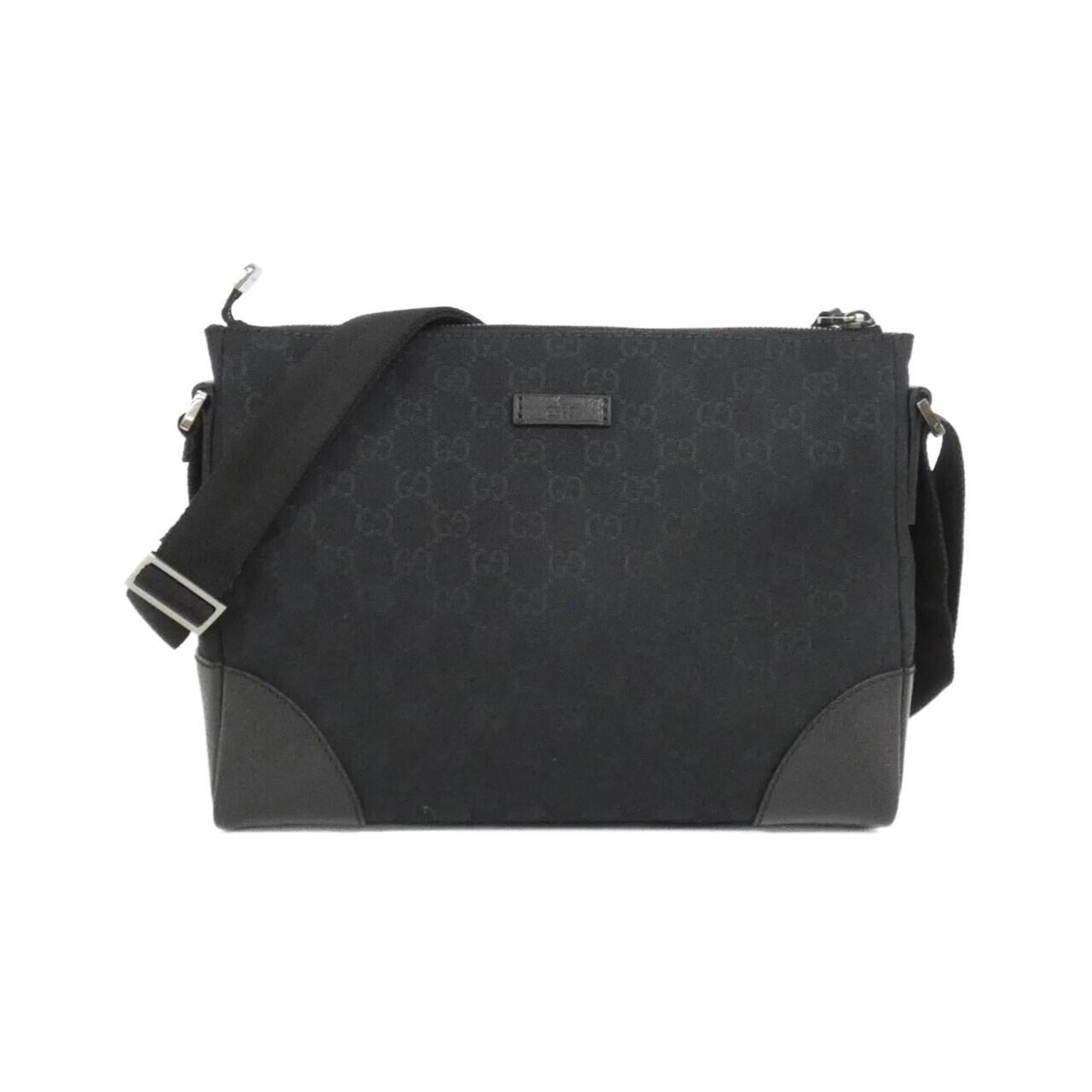 Gucci Black Gg Canvas Shoulder Bag (Pre-Owned)
