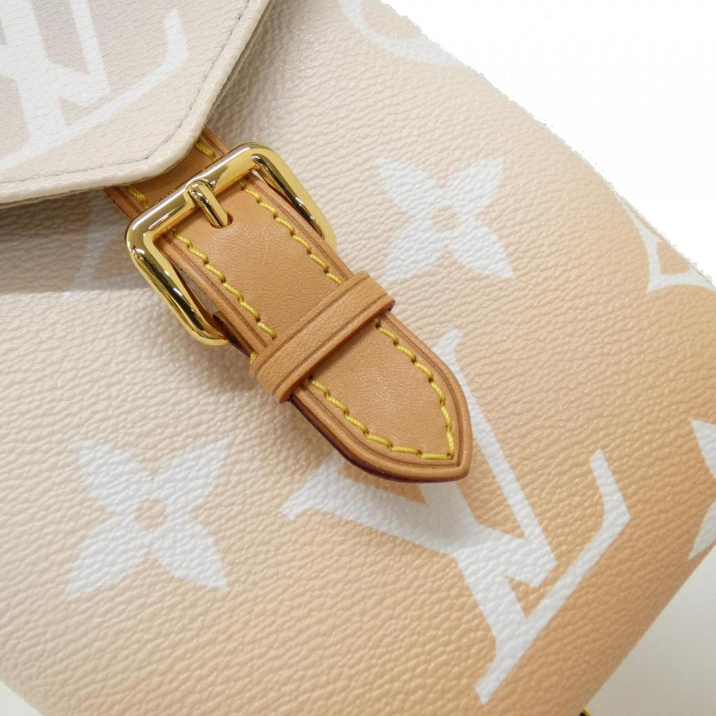 Louis Vuitton Beige White Coated Canvas Backpack (Pre-Owned)