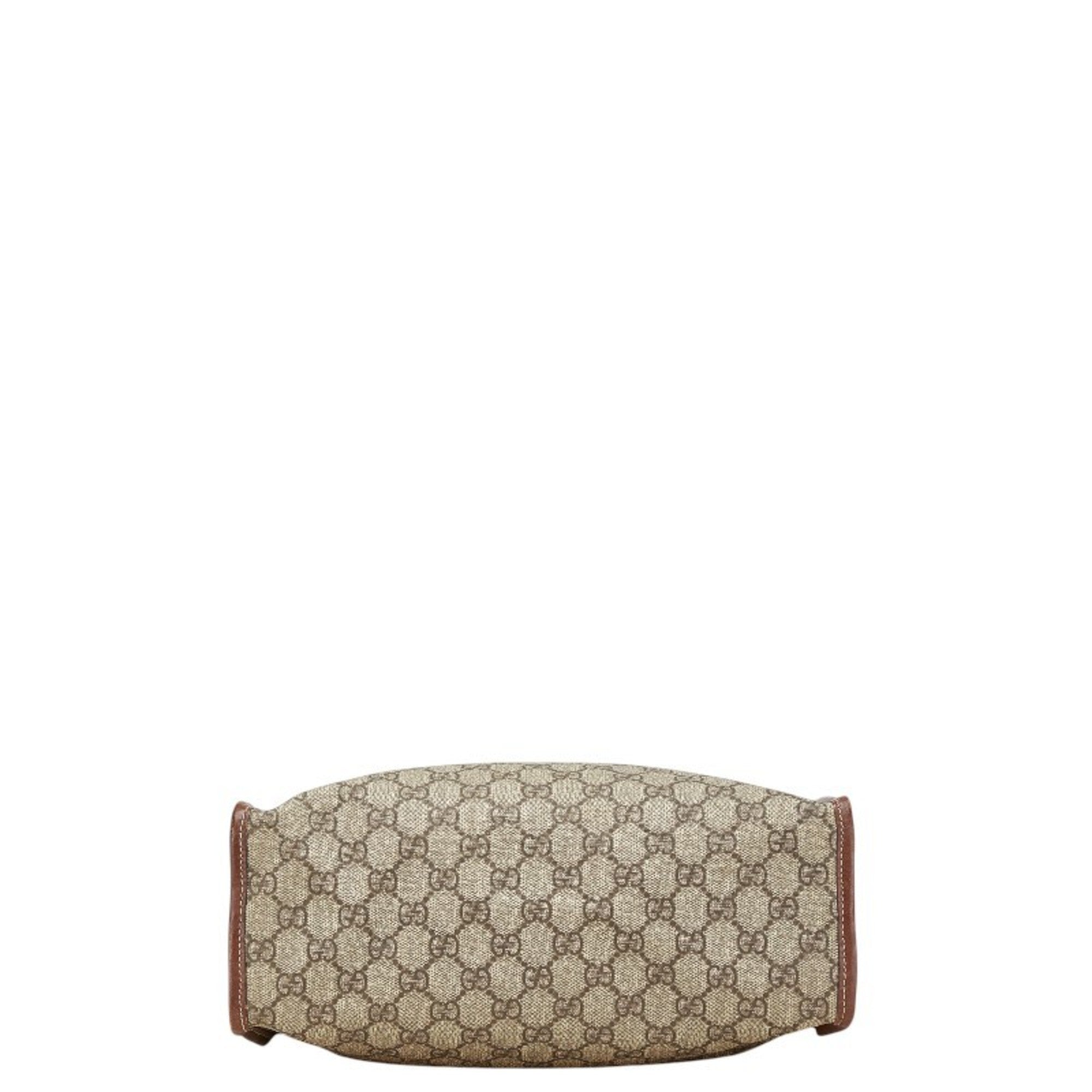 Gucci Sherry Line Beige Brown Pvc Leather Tote Bag (Pre-Owned)