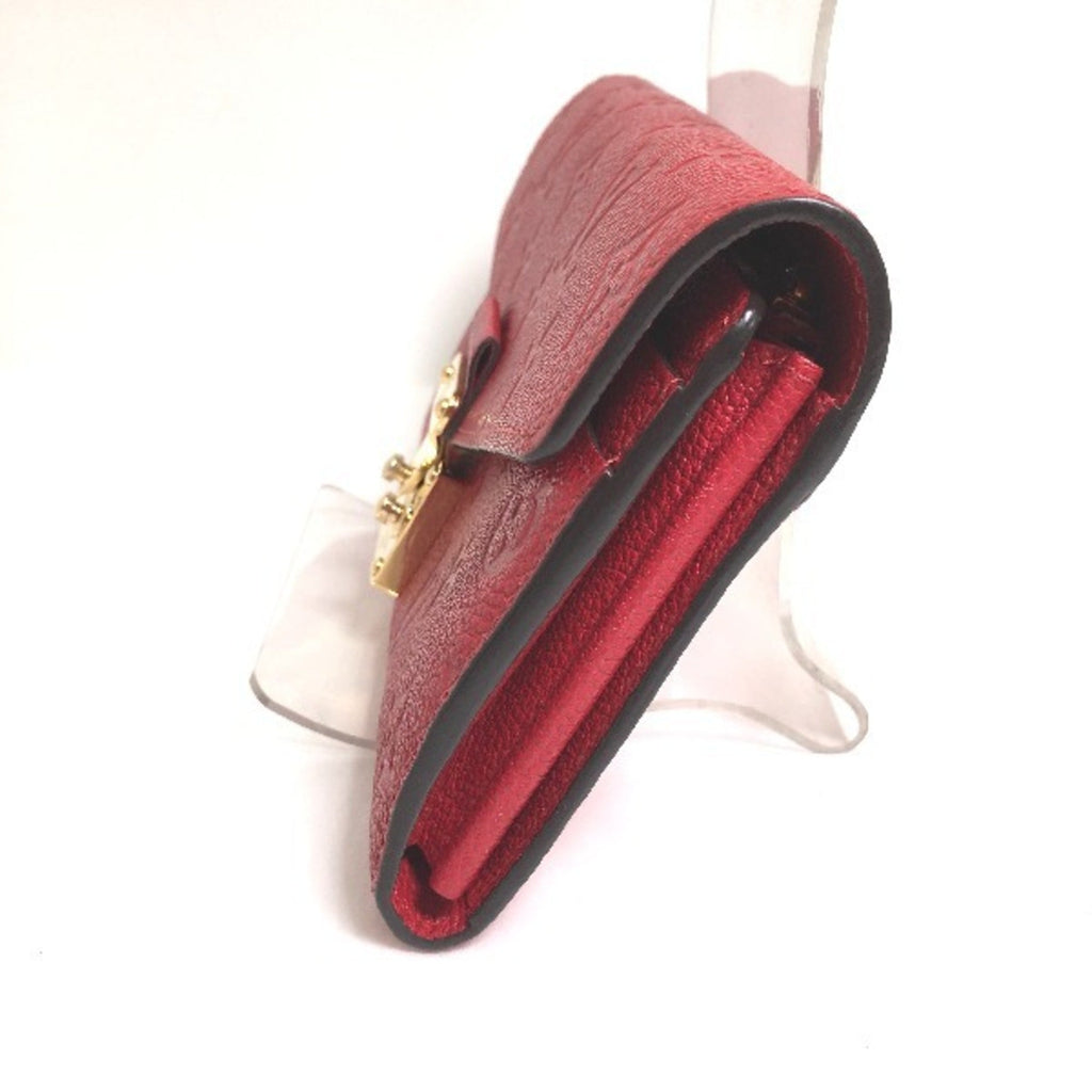 Louis Vuitton Red Color Monogram Long Wallet (Bi-Fold) (Pre-Owned)
