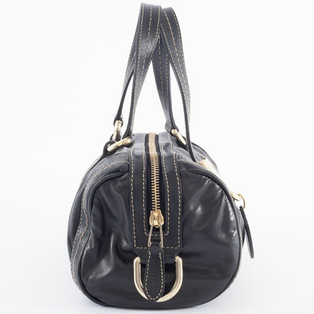 Gucci Hysteria Black Leather Boston Bag (Pre-Owned)
