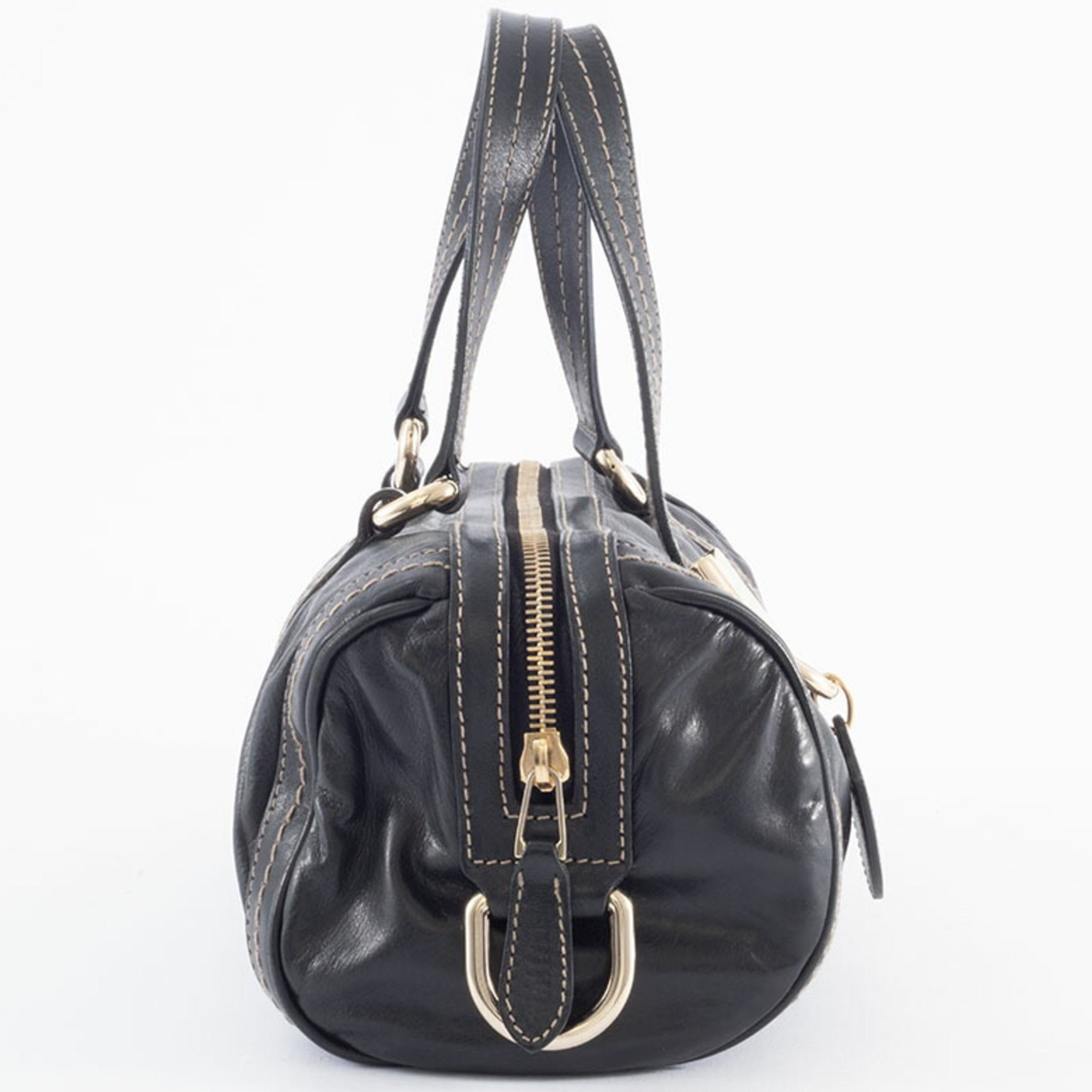 Gucci Hysteria Black Leather Boston Bag (Pre-Owned)