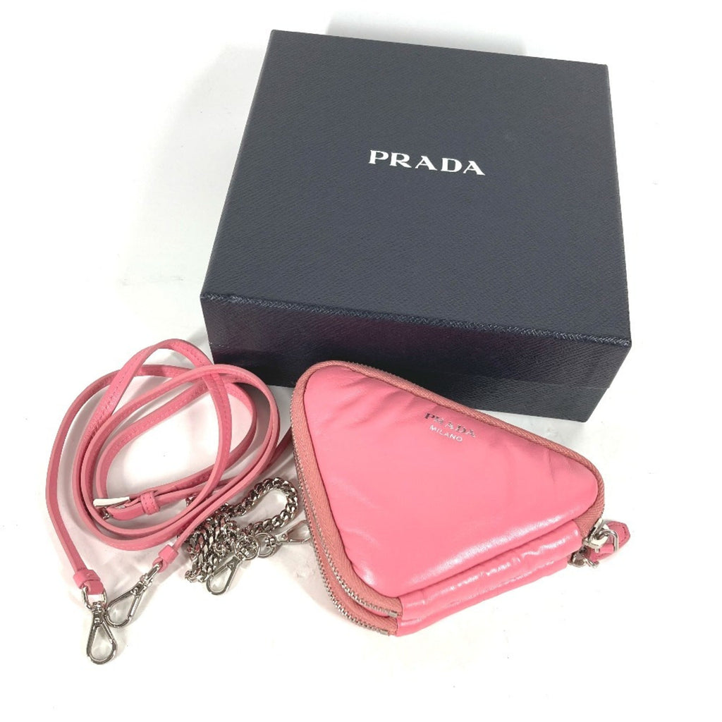 Prada Pink Leather Pochette Pouch Shoulder Bag (Pre-Owned)
