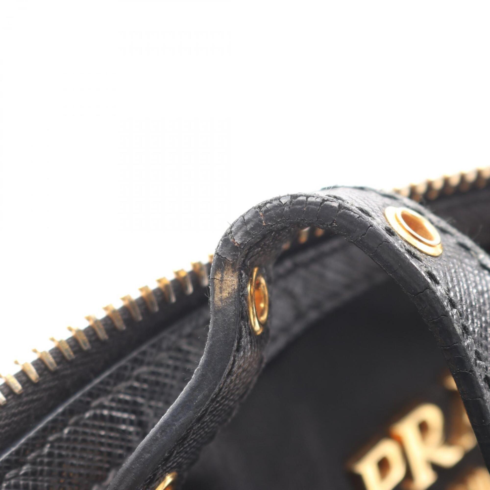 Prada Black Nylon Leather Handbag Tote Bag (Pre-Owned)