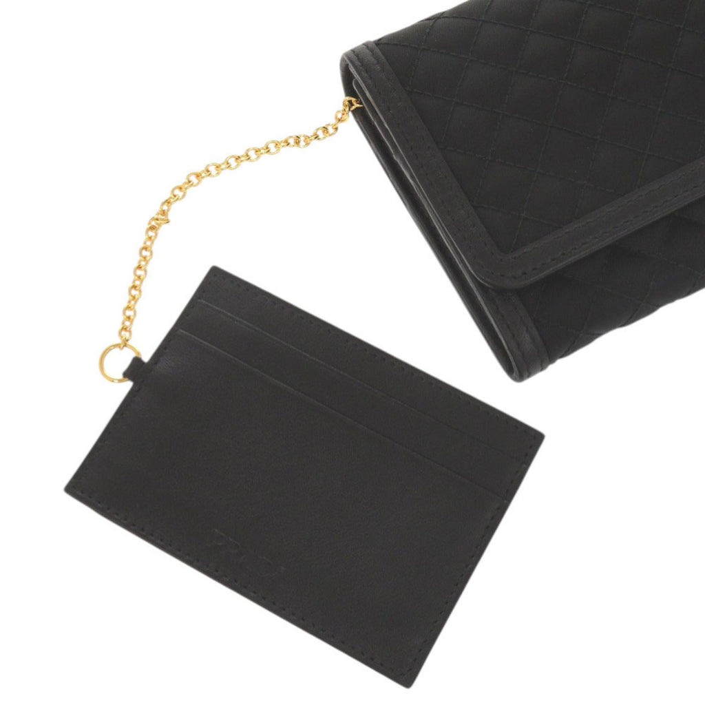 Prada Black Nylon Leather Long Wallet (Bi-Fold) (Pre-Owned)