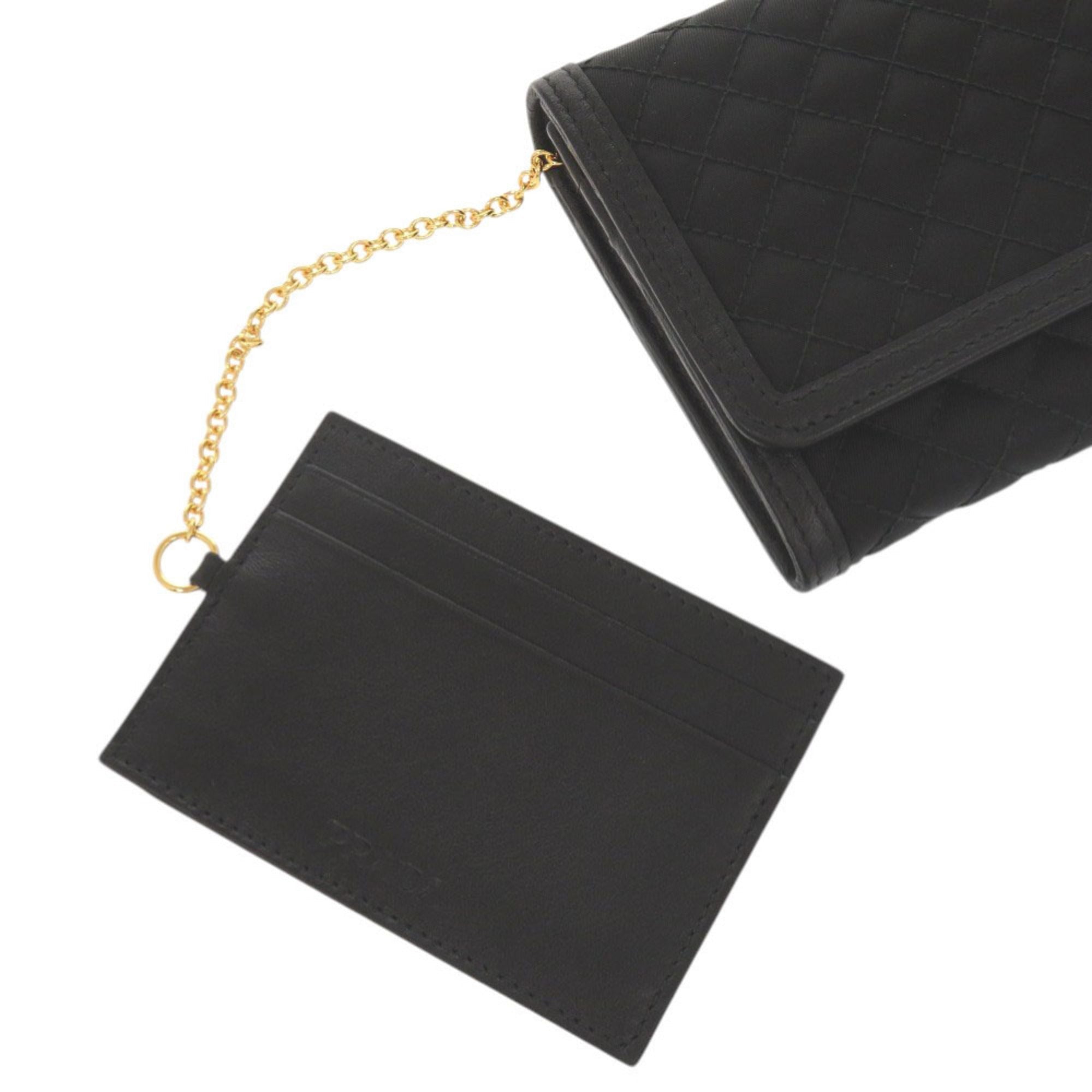 Prada Black Nylon Leather Long Wallet (Bi-Fold) (Pre-Owned)