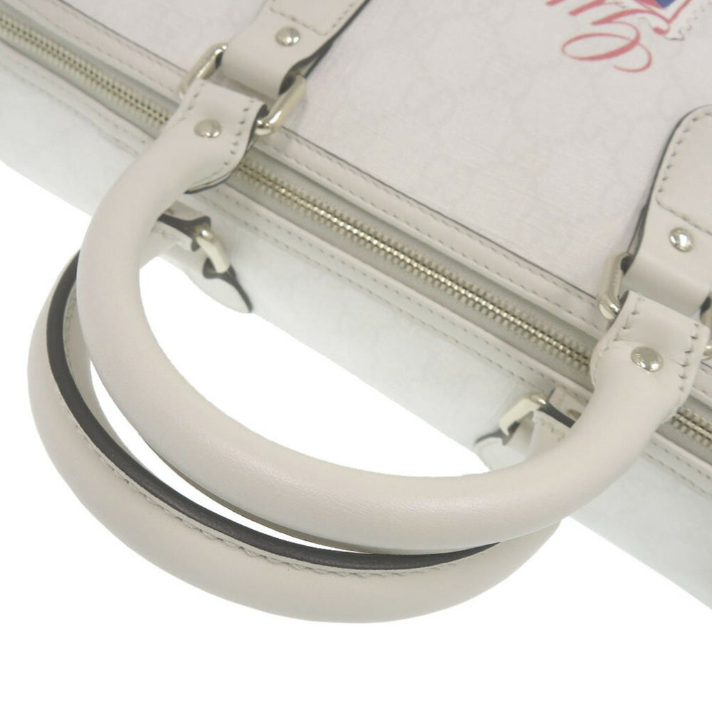 Gucci White Leather Boston Bag Handbag (Pre-Owned)