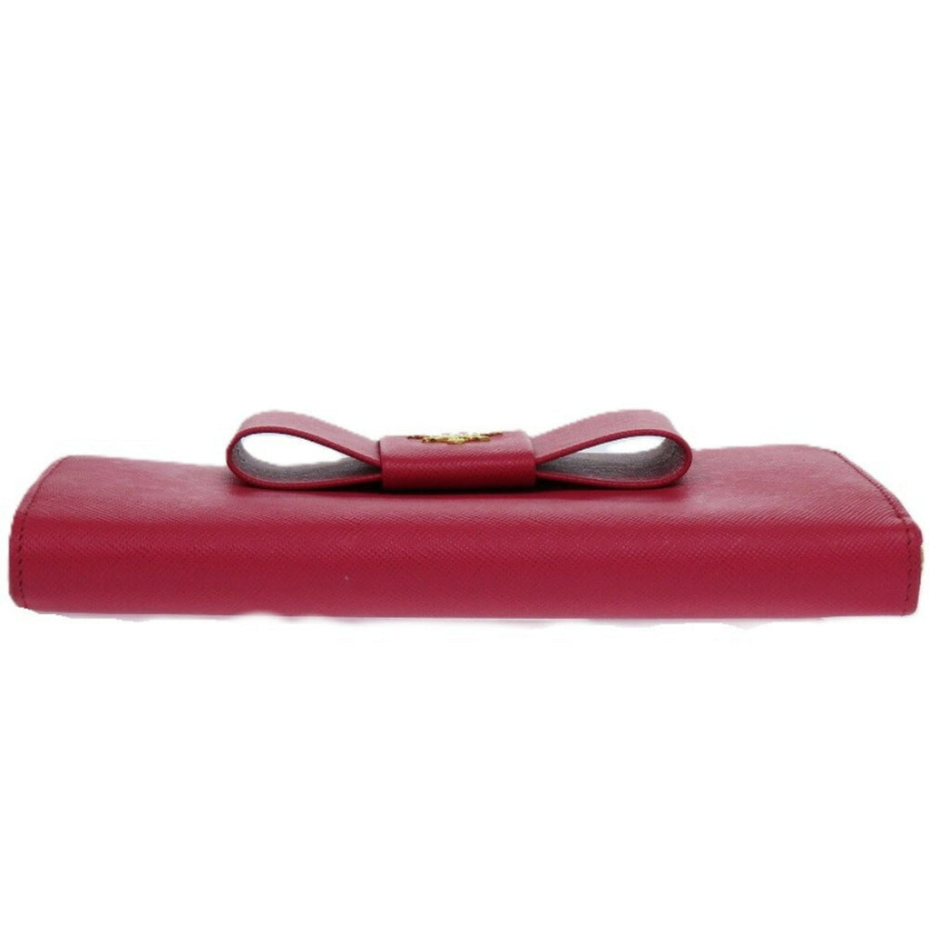 Prada Pink Leather Long Wallet (Bi-Fold) (Pre-Owned)