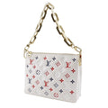 Louis Vuitton Navy Red Color White Leather Shoulder Bag (Pre-Owned)