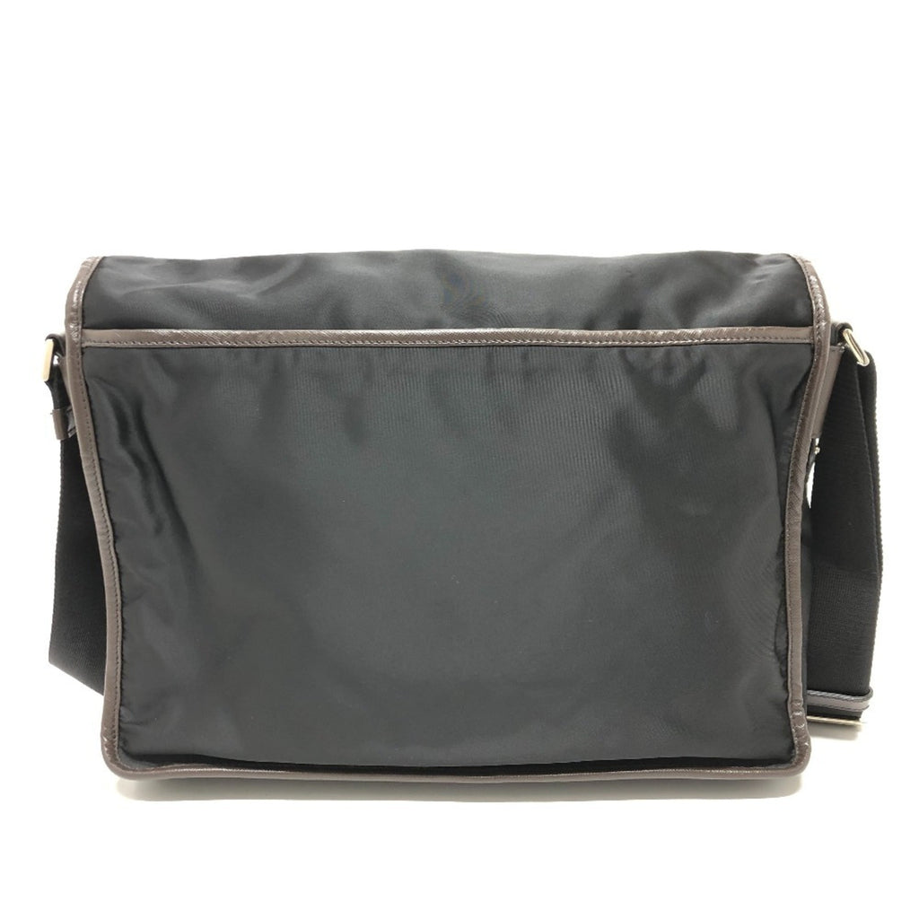 Prada Black Brown Nylon Messenger Bag Shoulder Bag (Pre-Owned)