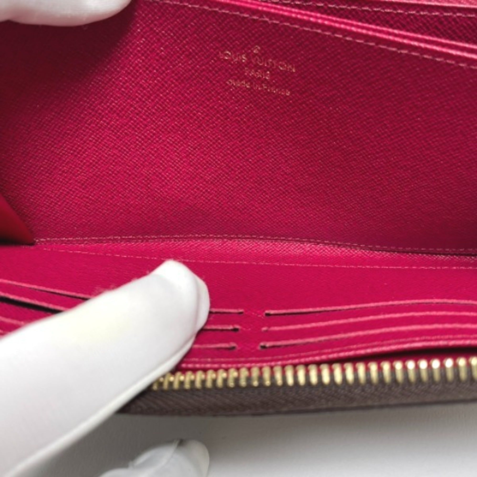 Louis Vuitton Brown Fuchsia Monogram Long Wallet (Bi-Fold) (Pre-Owned)