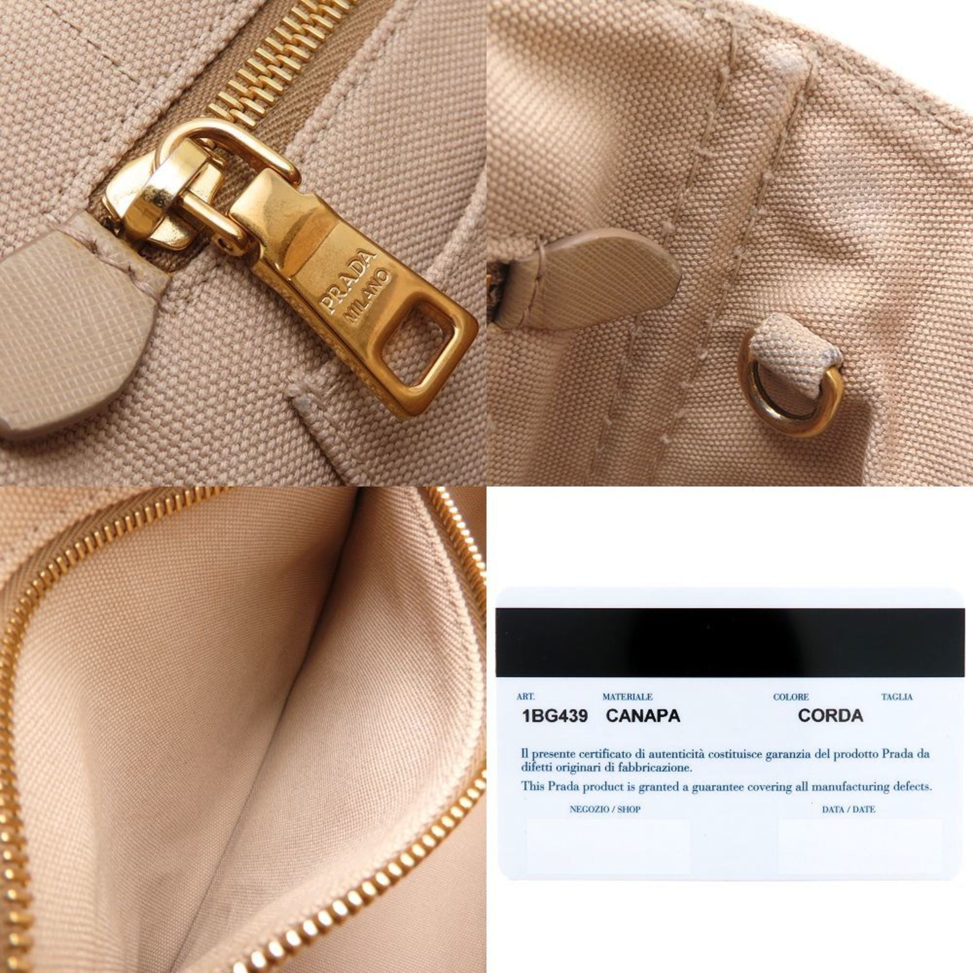 Prada Beige Canvas Handbag (Pre-Owned)