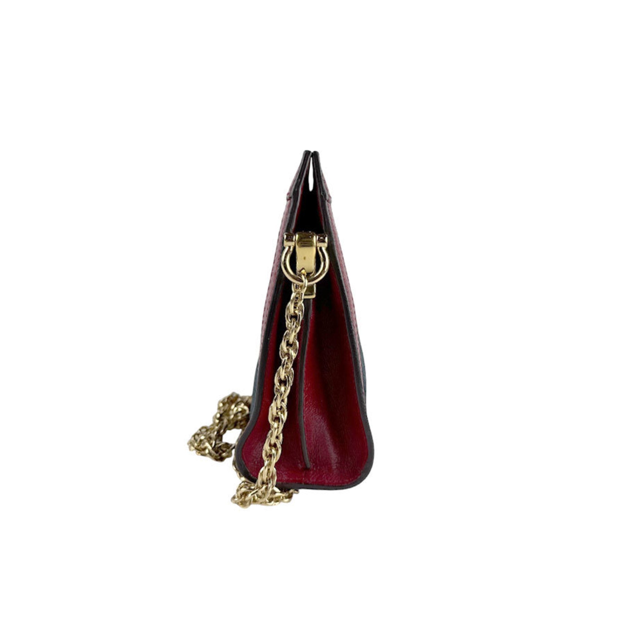 Gucci Dark Red Navy Suede Leather Shoulder Bag (Pre-Owned)