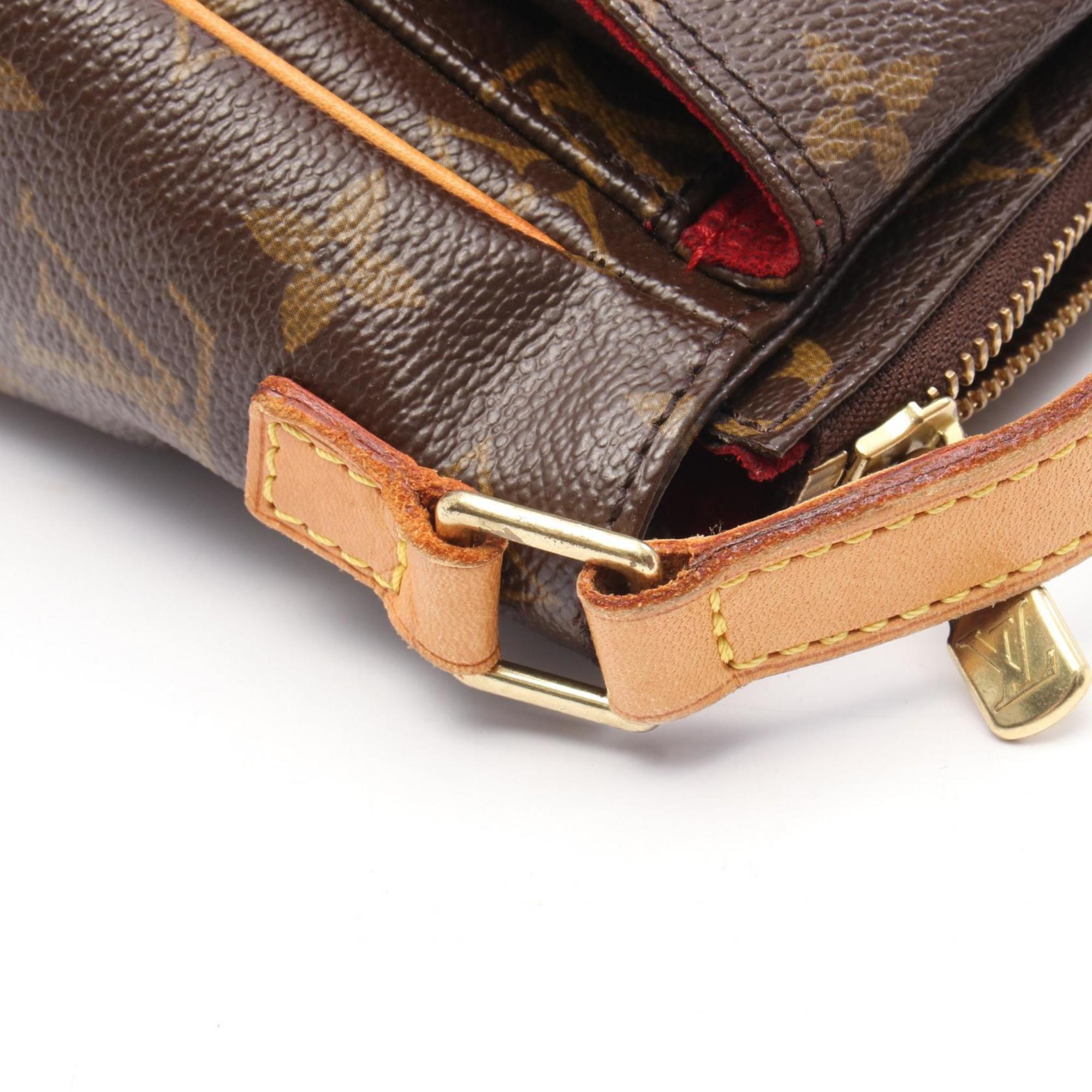 Louis Vuitton Monogram Brown Coated Canvas Leather Shoulder Bag (Pre-Owned)