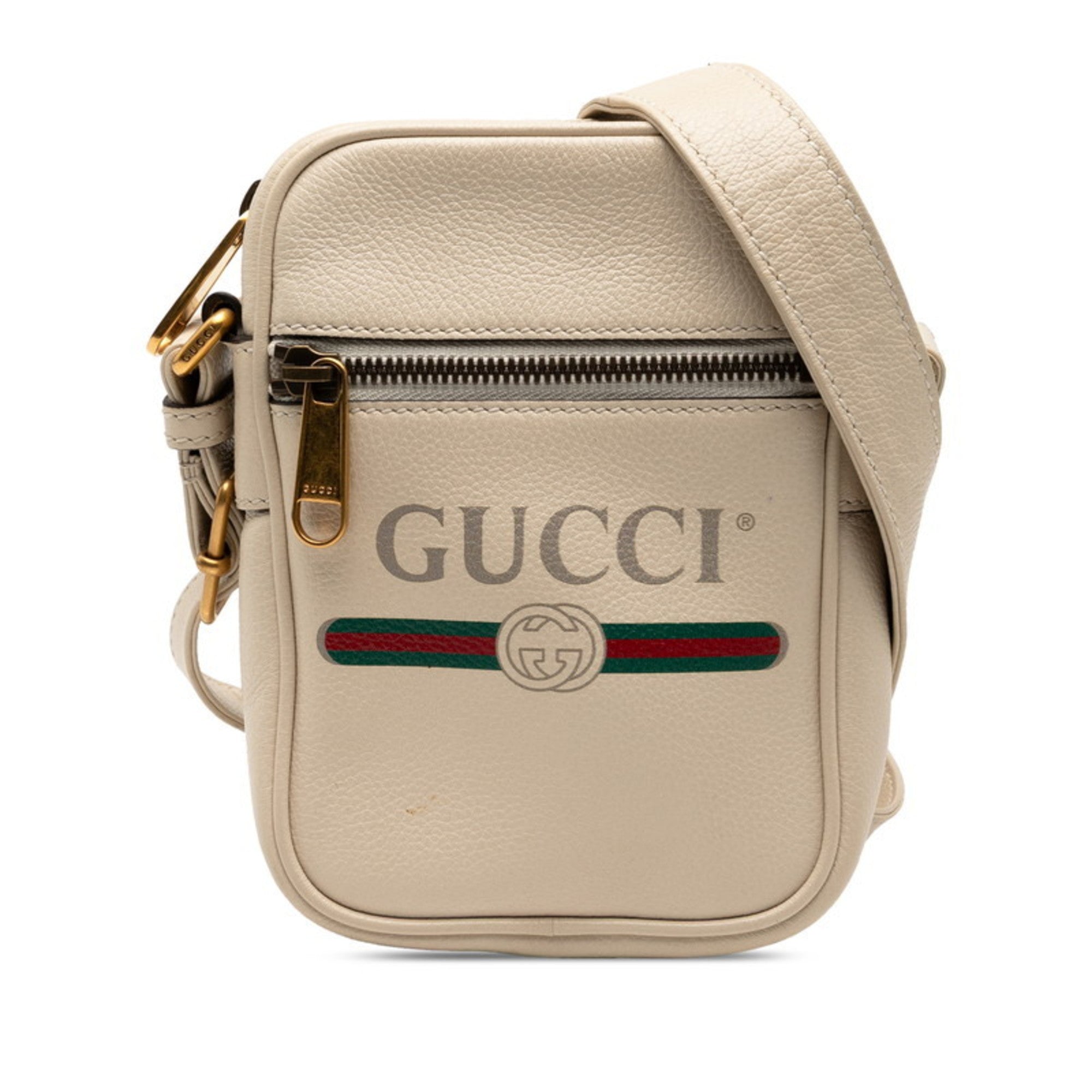 Gucci Ivory Leather Shoulder Bag (Pre-Owned)