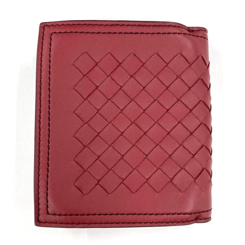 Bottega Veneta Red Color Intrecciato Wallet (Bi-Fold) (Pre-Owned)