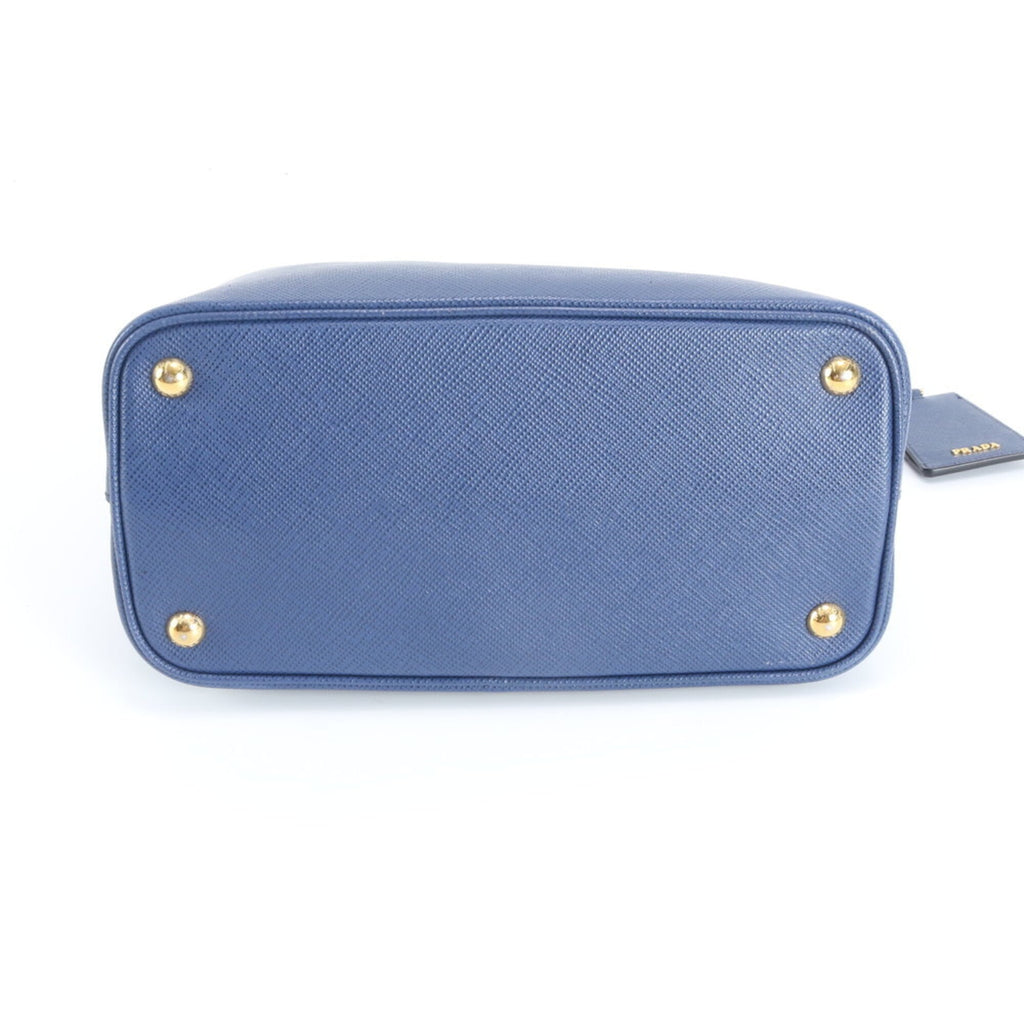 Prada Blue Leather Handbag Tote Bag (Pre-Owned)
