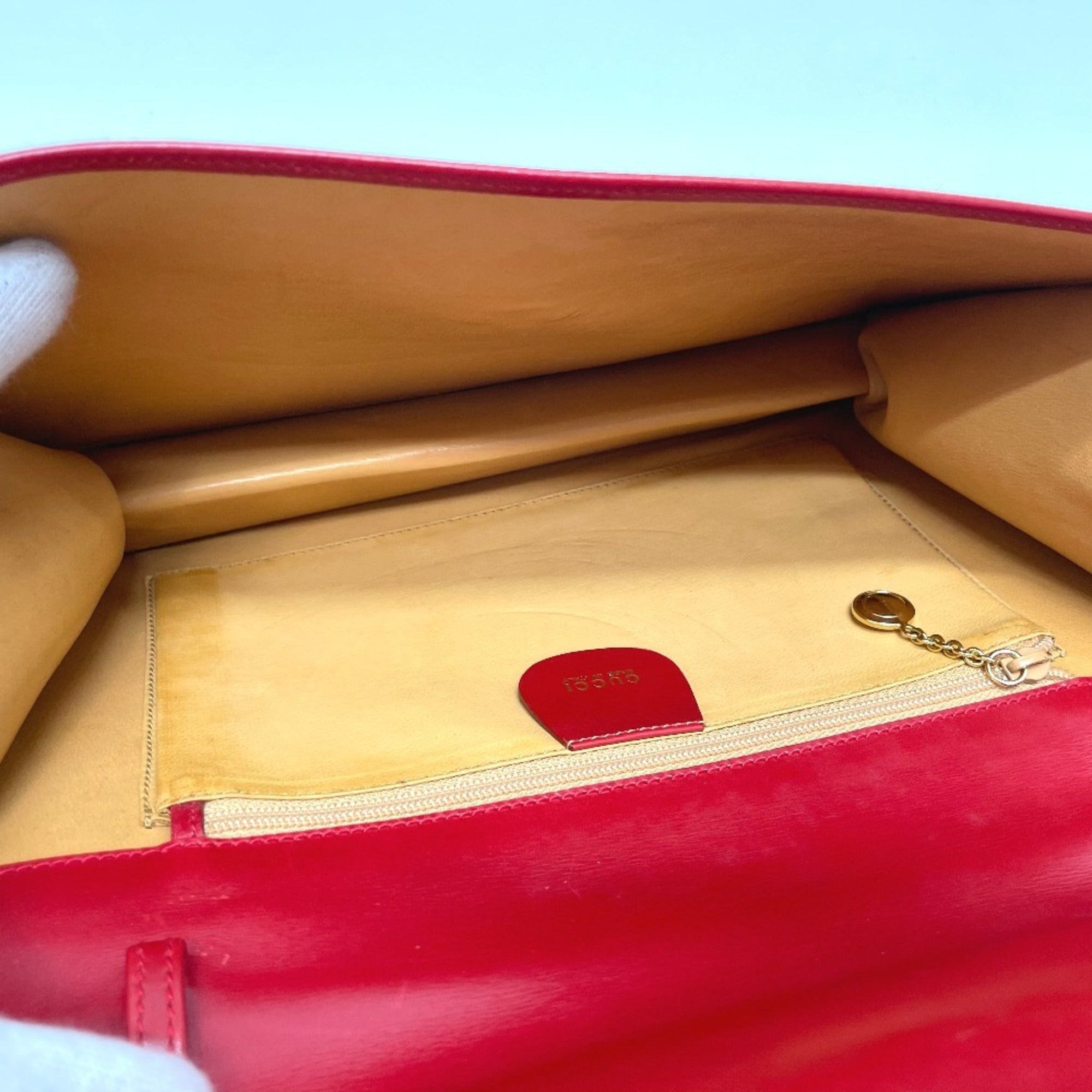 Gucci Red Color Leather Clutch Bag Shoulder Bag (Pre-Owned)