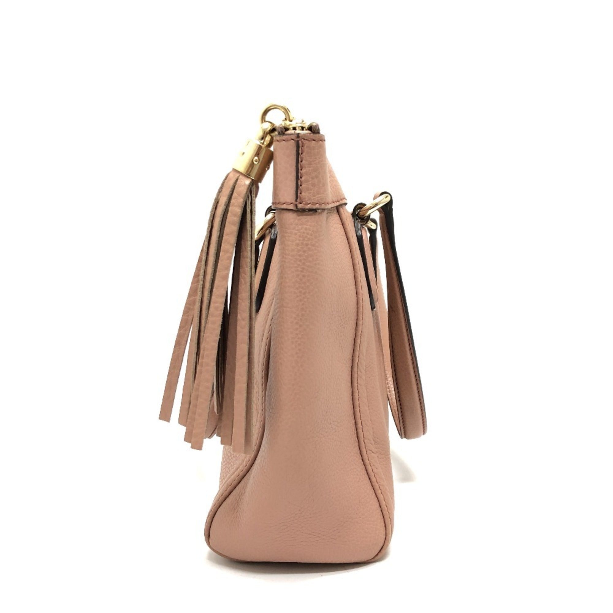 Gucci Pink Beige Leather Handbag (Pre-Owned)