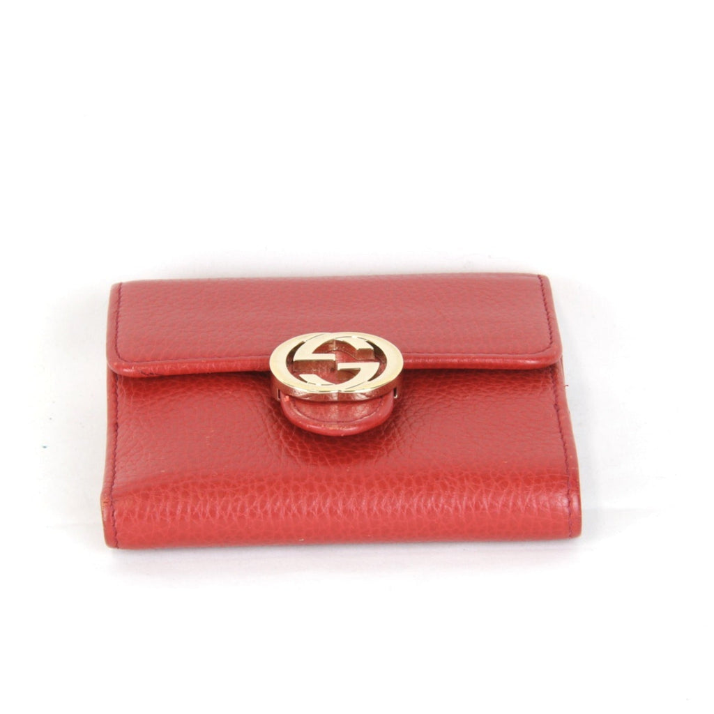 Gucci Red Color Leather Wallet (Bi-Fold) (Pre-Owned)