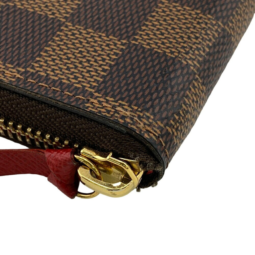 Louis Vuitton Damier Brown Leather Long Wallet (Bi-Fold) (Pre-Owned)