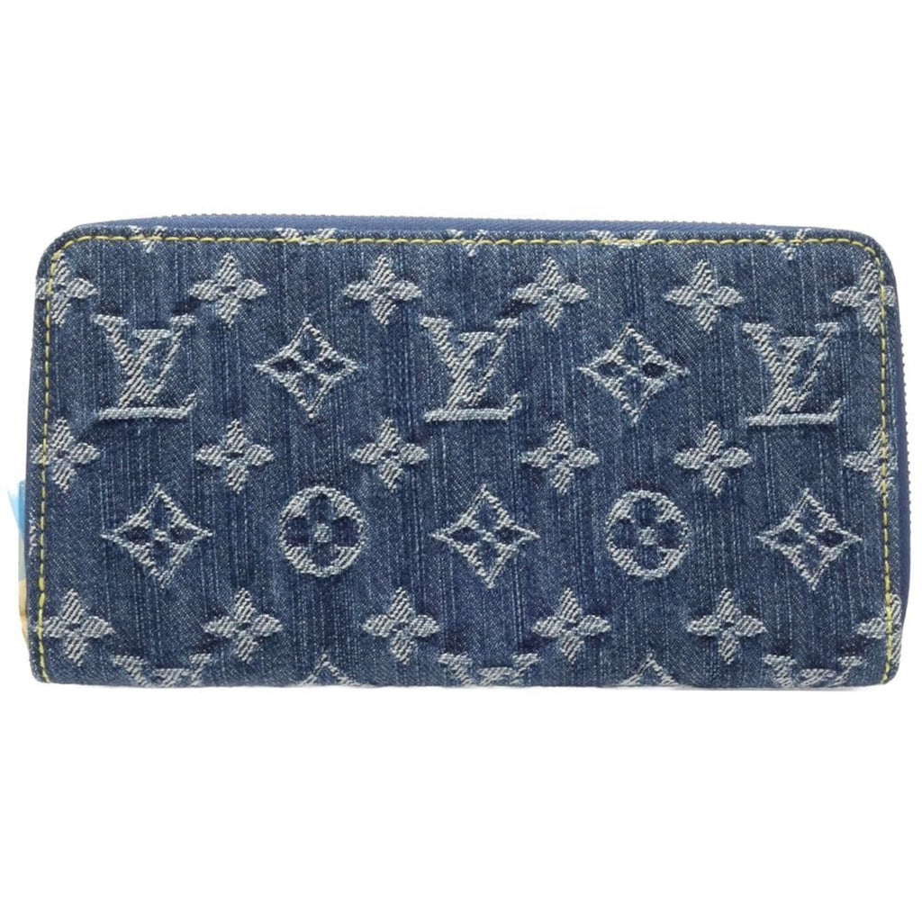 Louis Vuitton Monogram Denim Blue Monogram Monogram Denim Long Bill Wallet (Bi-Fold) (Pre-Owned)