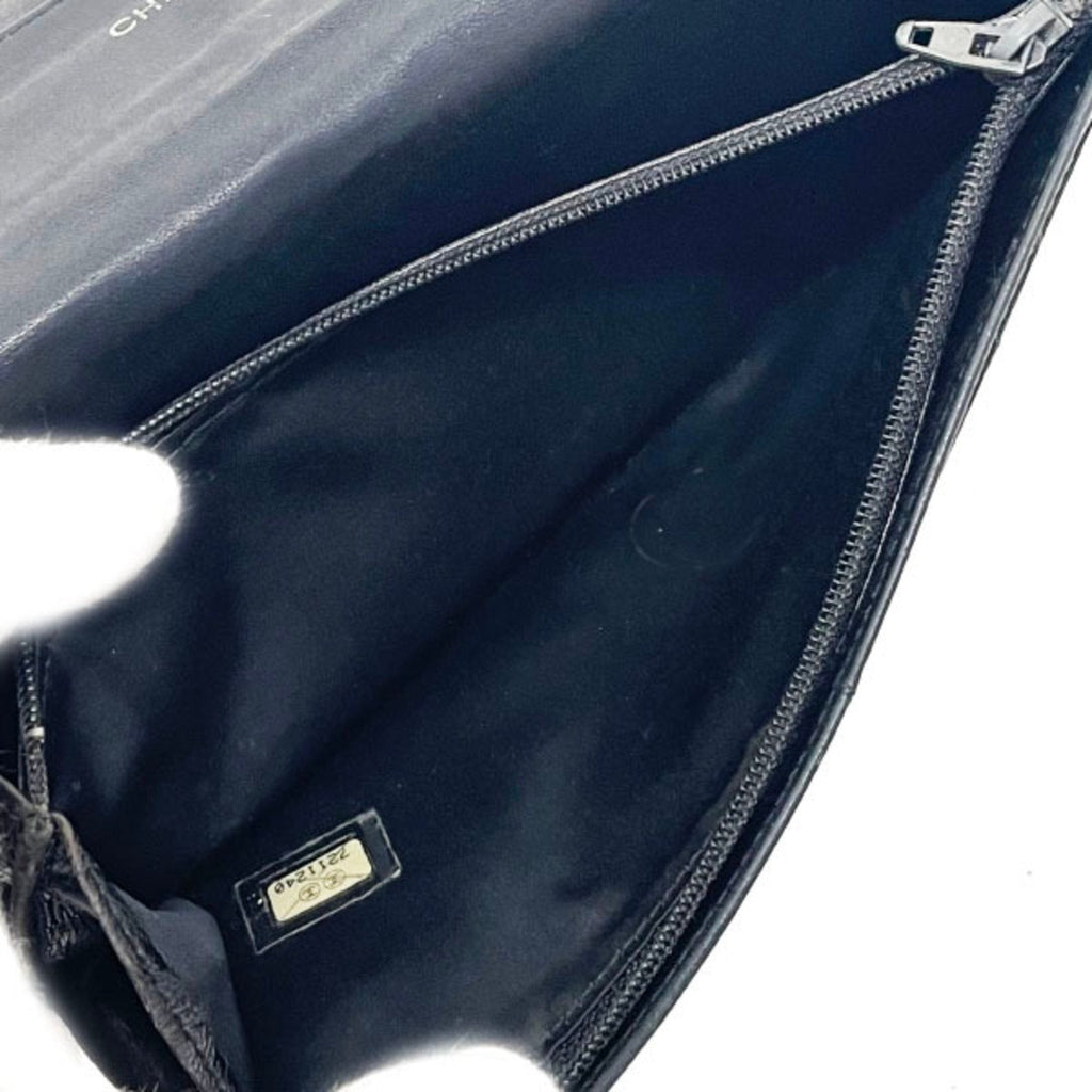 Chanel Black Leather Nylon Long Wallet (Bi-Fold) (Pre-Owned)