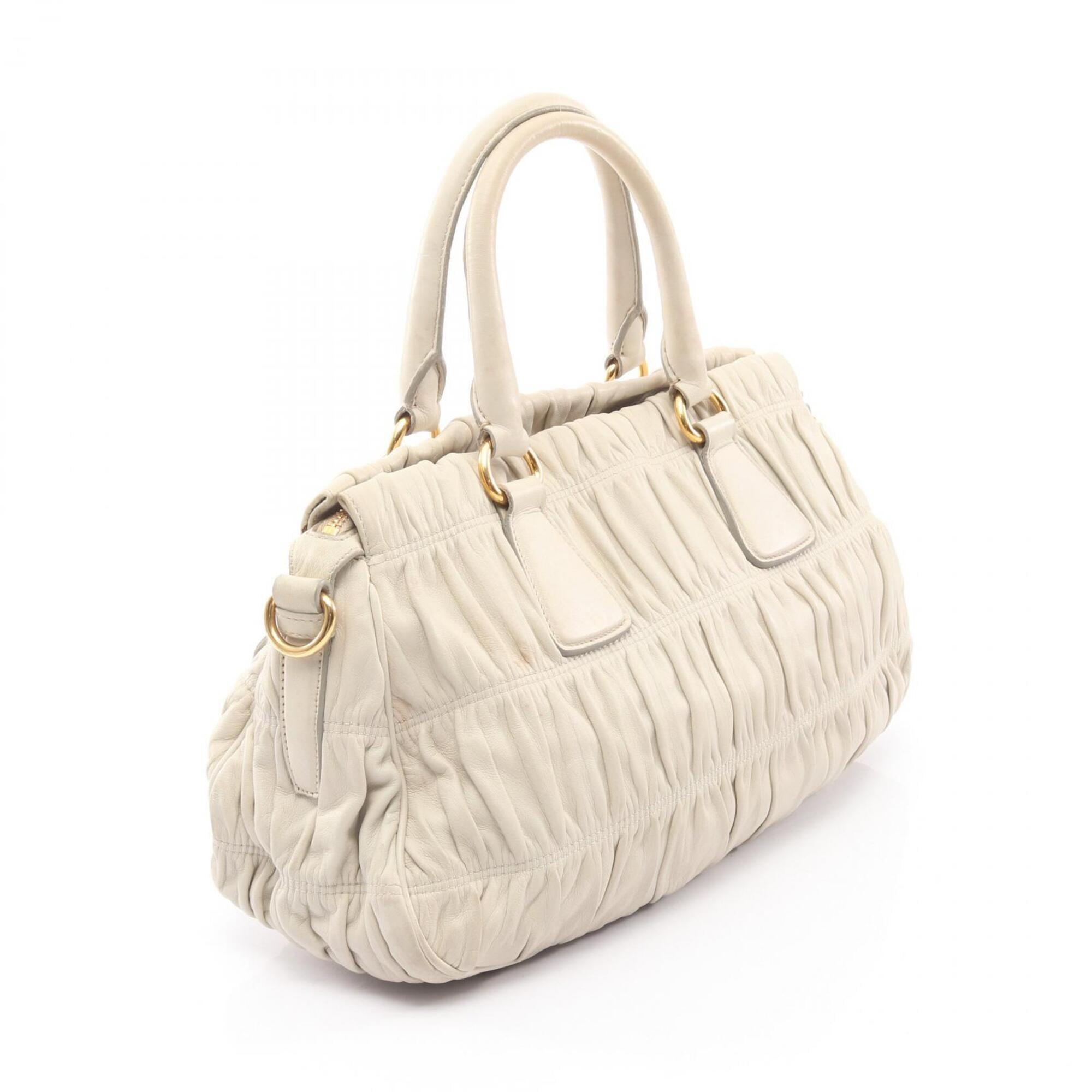 Prada Gray Leather Handbag (Pre-Owned)