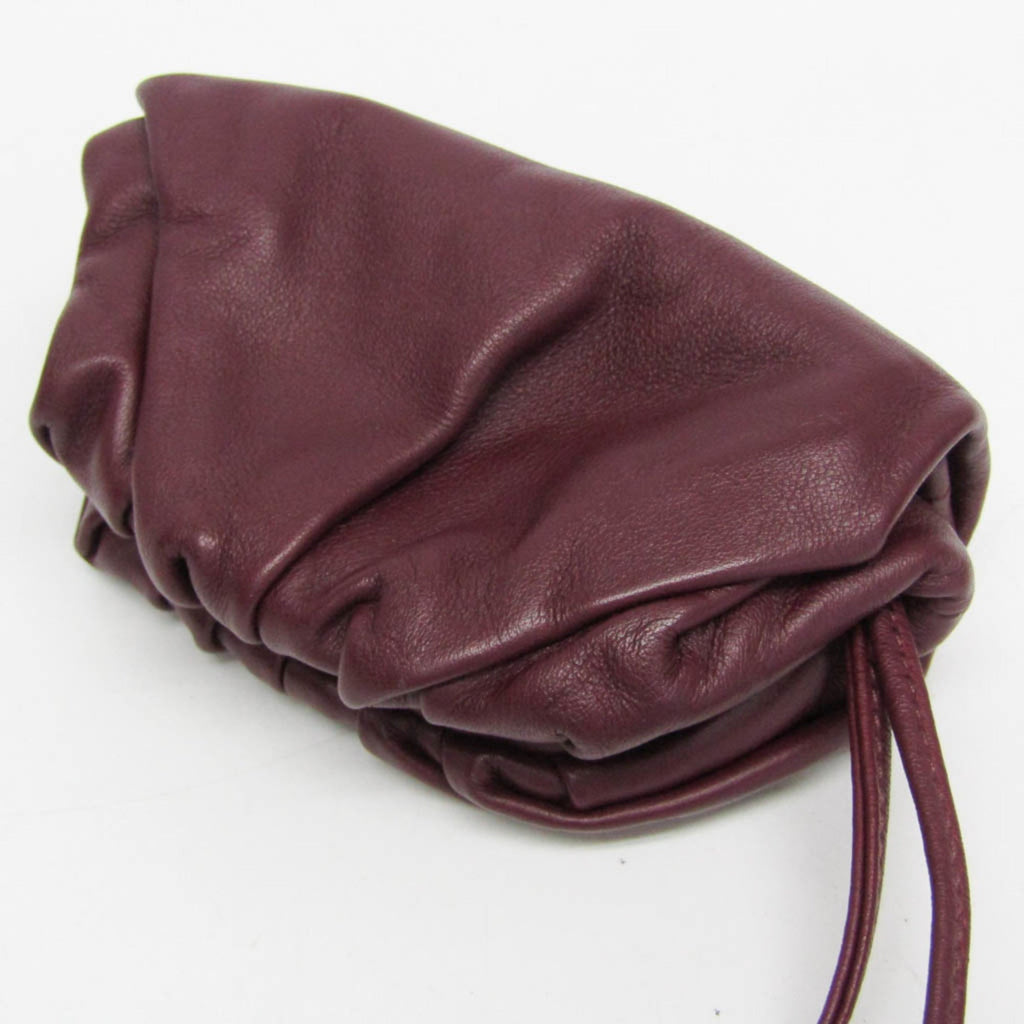 Bottega Veneta The Pouch Leather Burgundy Leather Clutche & Pouche Bag (Pre-Owned)