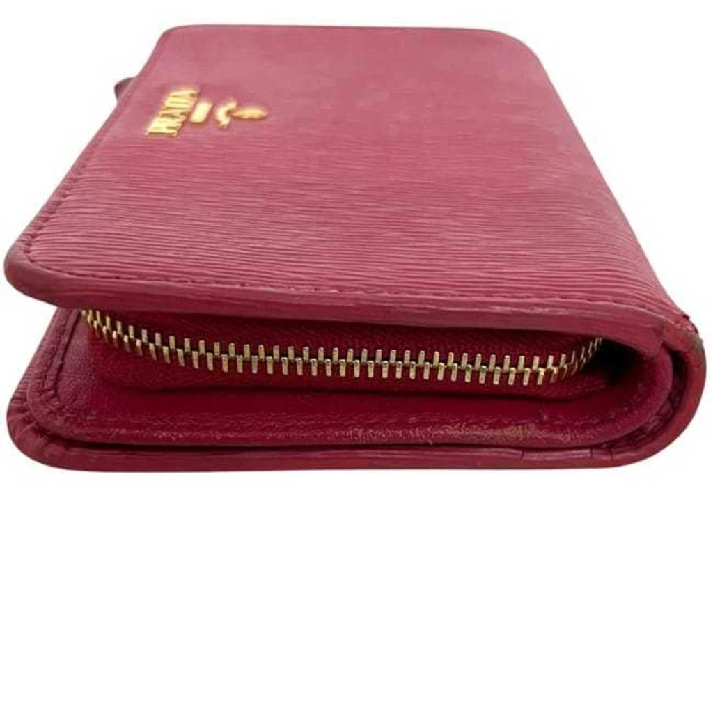 Prada Peonia Pink Leather Wallet (Bi-Fold) (Pre-Owned)
