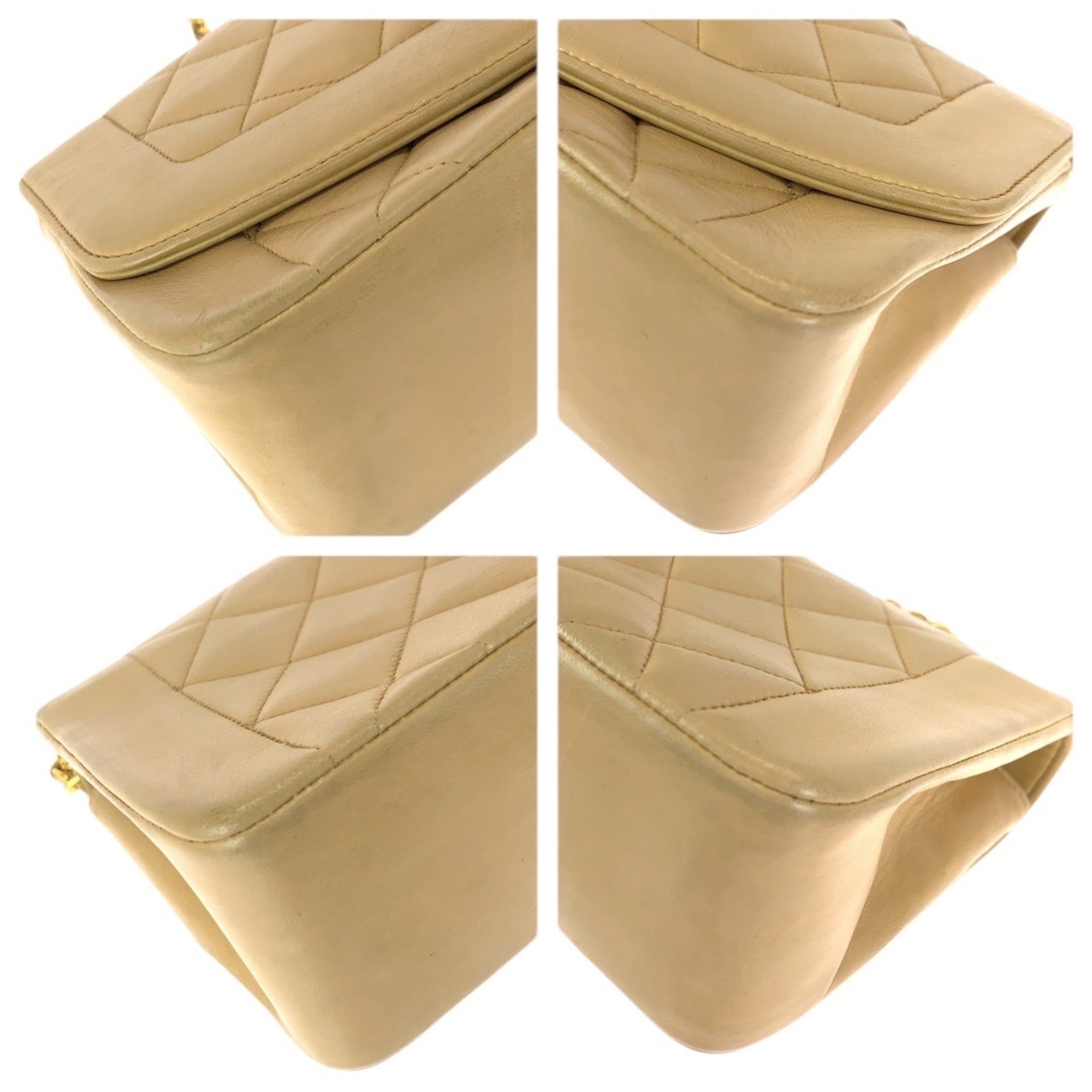 Chanel Matelasse Beige Leather Shoulder Bag (Pre-Owned)