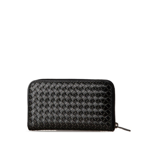 Bottega Veneta Black Leather Long Wallet (Bi-Fold) (Pre-Owned)