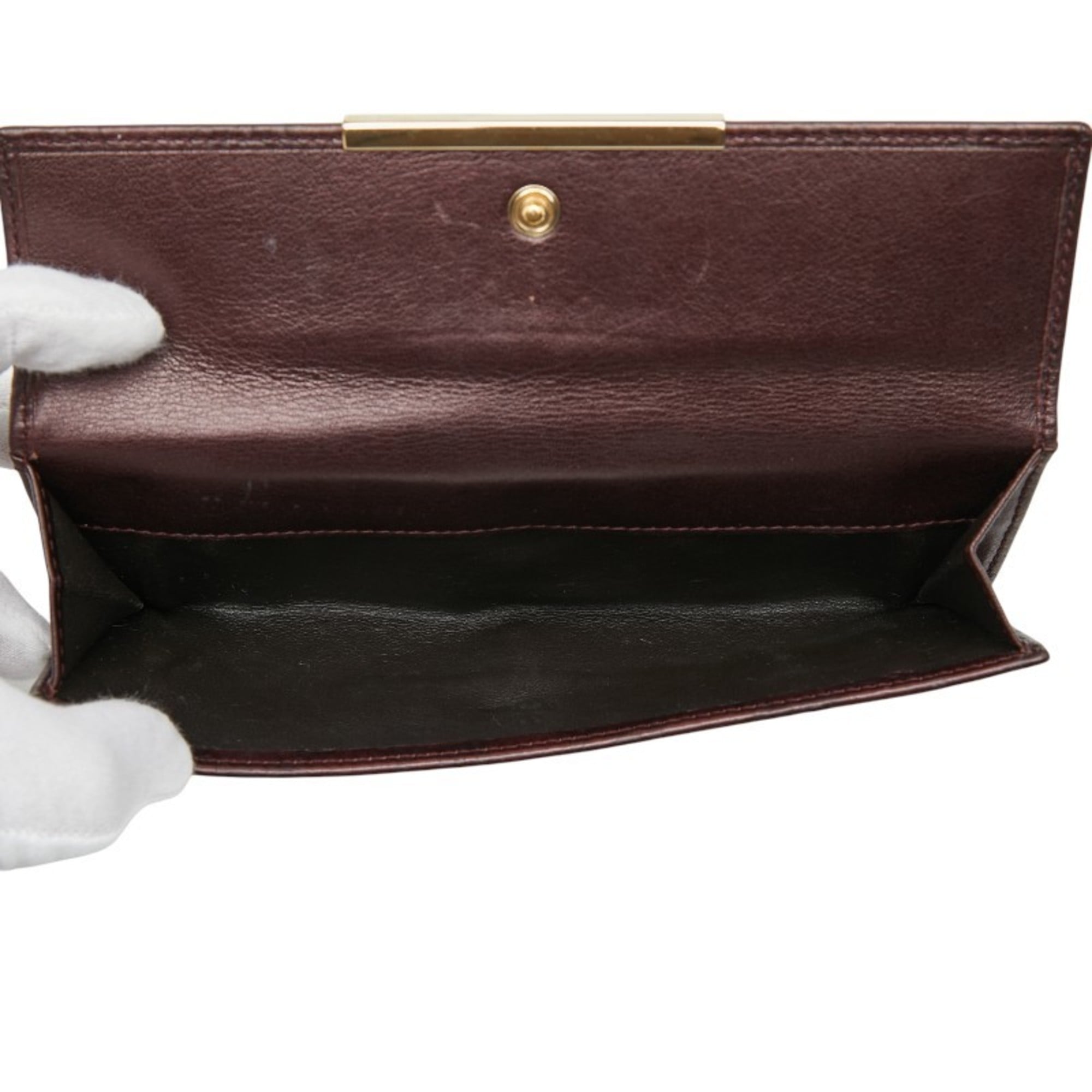 Gucci Brown Leather Long Wallet (Bi-Fold) (Pre-Owned)