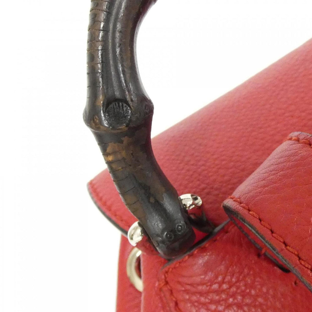 Gucci Red Color Leather Backpack (Pre-Owned)