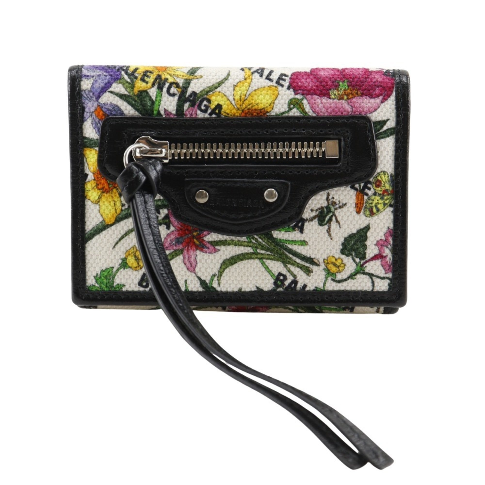 Gucci Black Multi-Color Canvas Wallet (Tri-Fold) (Pre-Owned)