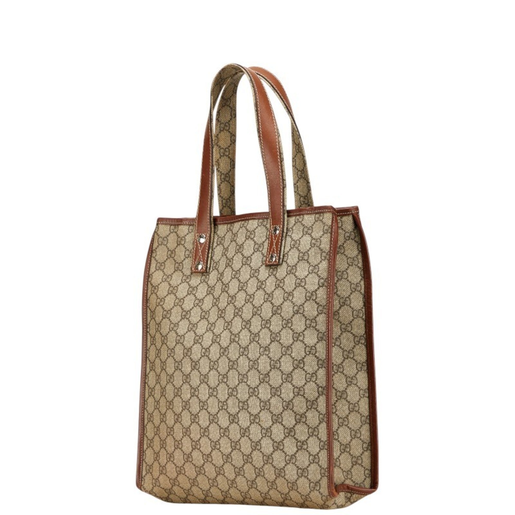 Gucci Beige Brown Pvc Leather Tote Bag (Pre-Owned)