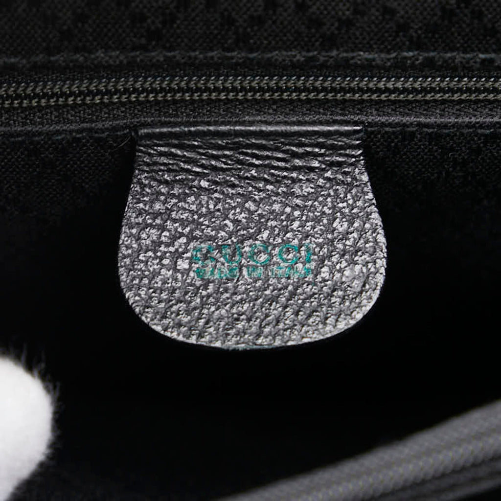 Gucci Bamboo Black Suede Leather Shoulder Bag Tote Bag (Pre-Owned)
