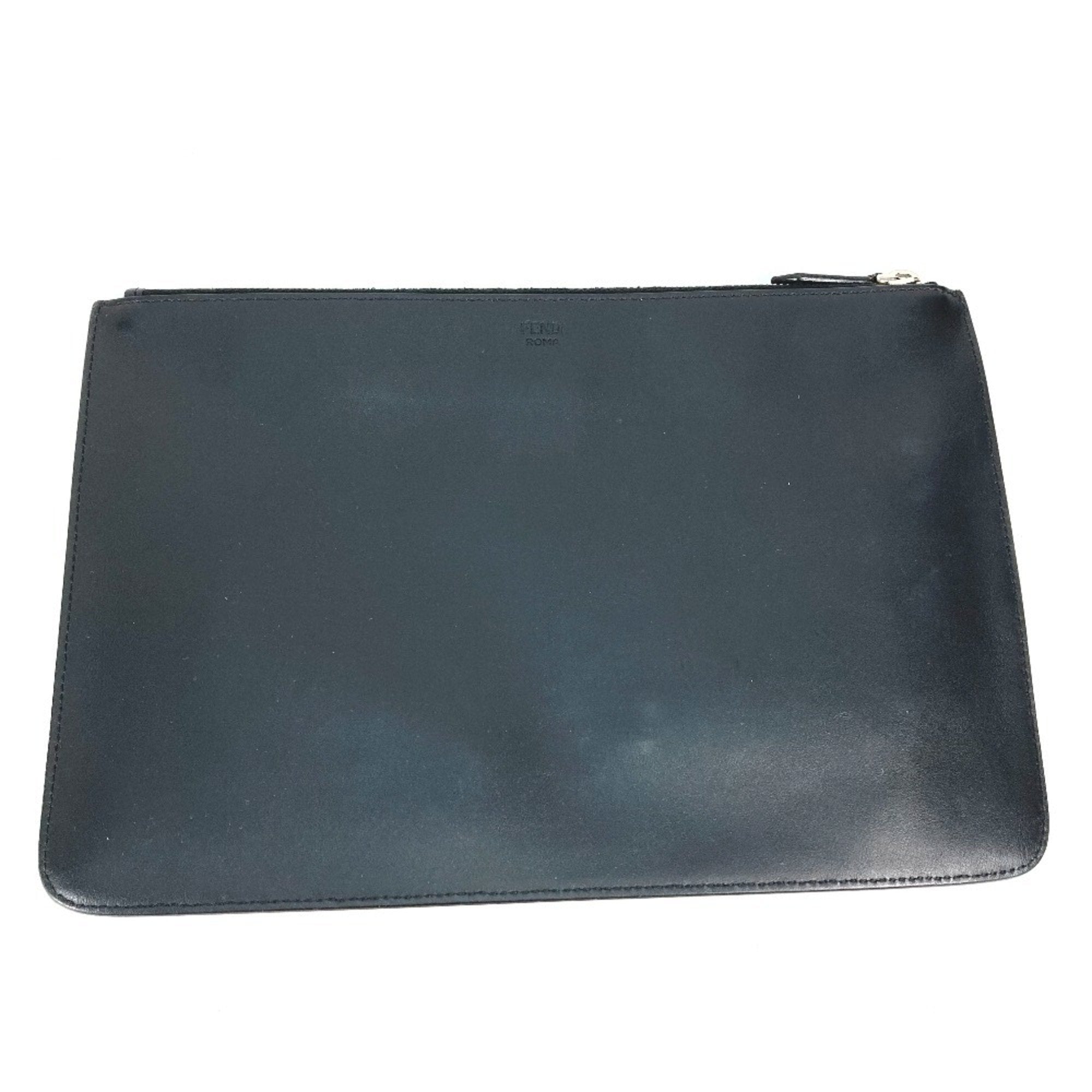 Fendi Black Leather Clutch Bag (Pre-Owned)