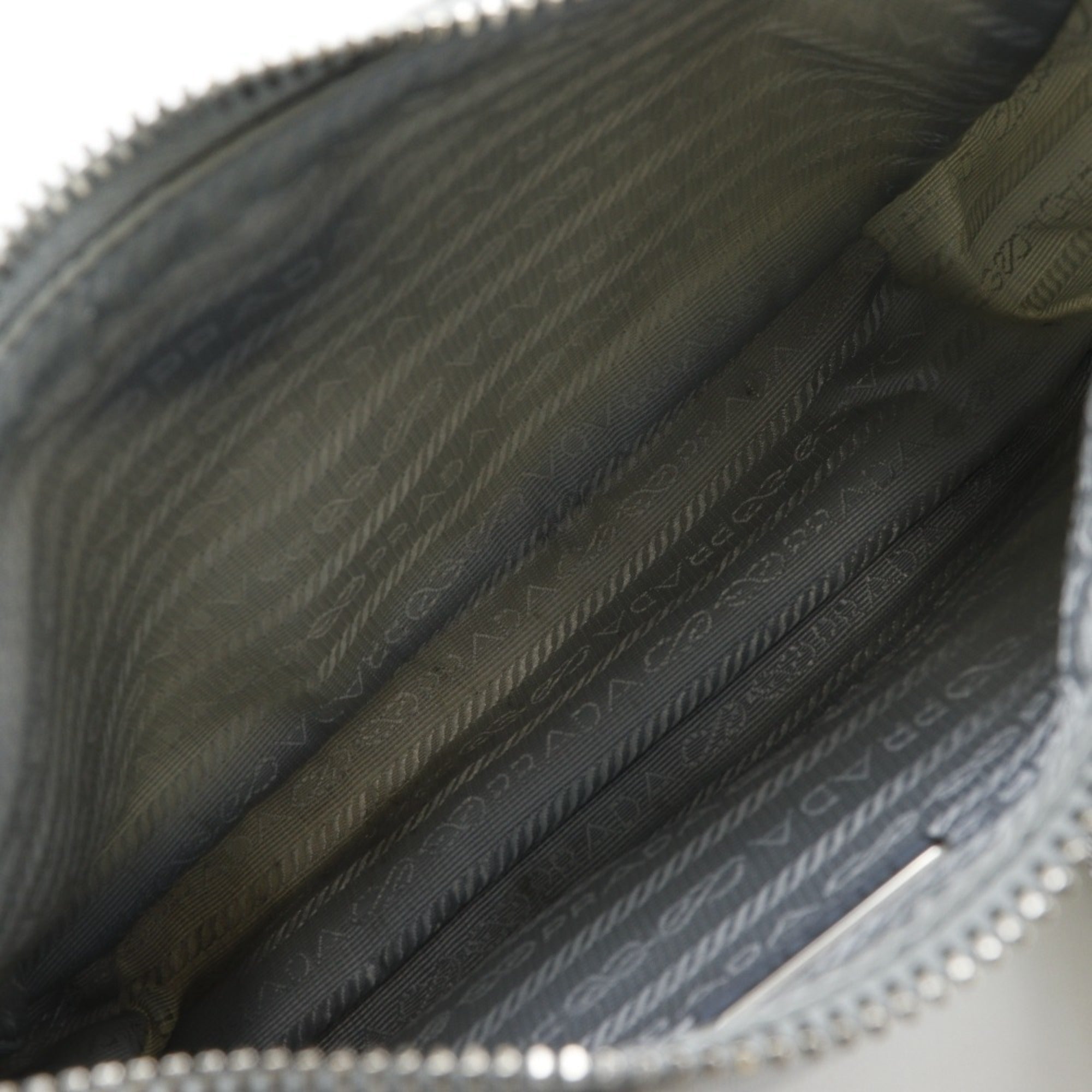 Prada Gray Nylon Shoulder Bag (Pre-Owned)