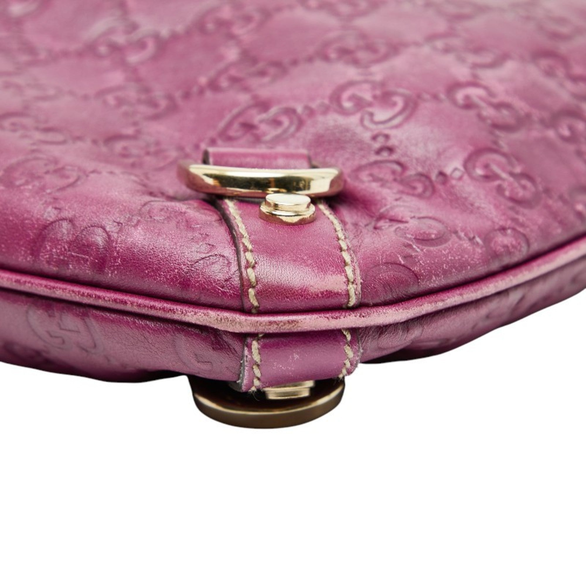 Gucci Purple Leather Shoulder Bag (Pre-Owned)