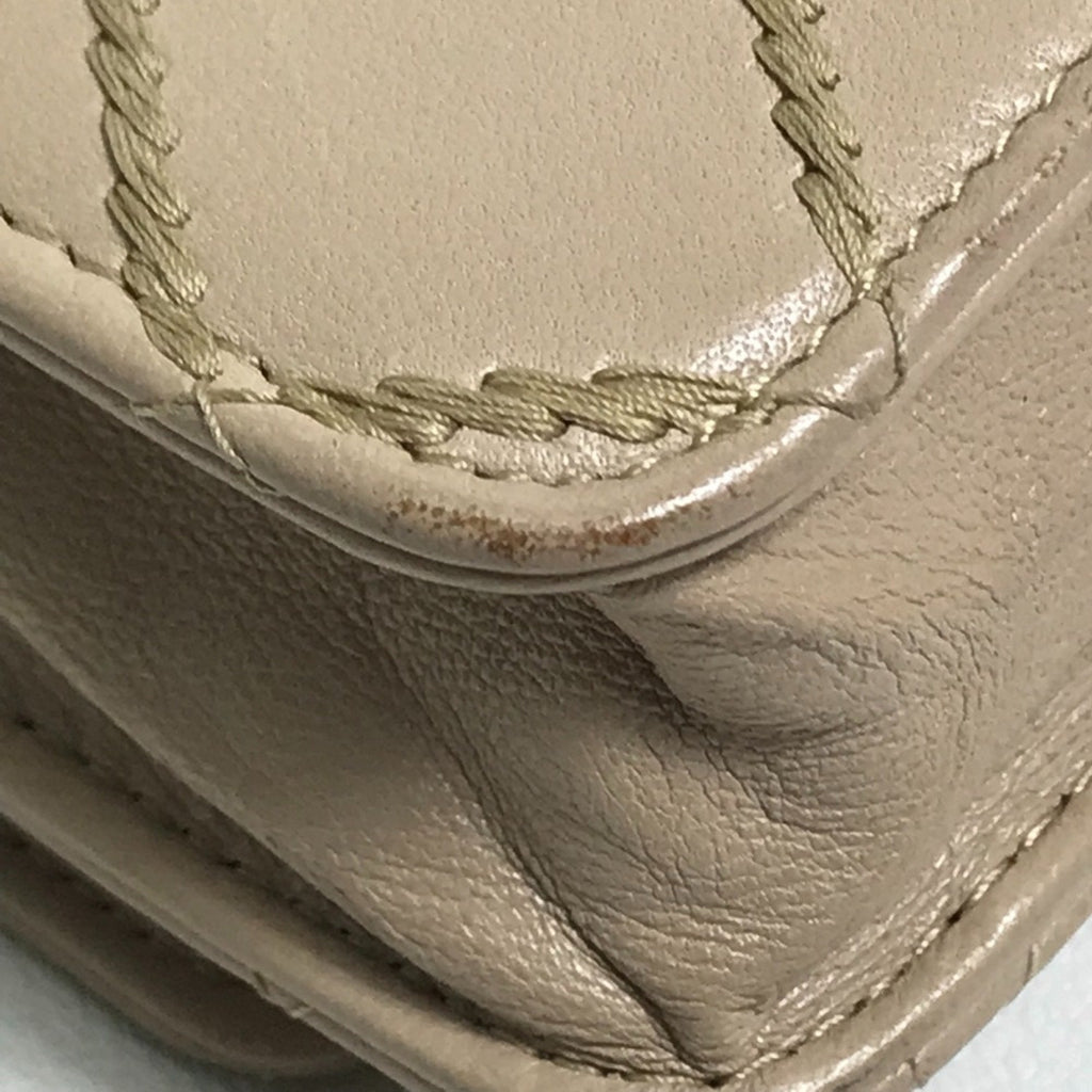 Chanel Beige Leather Long Wallet (Bi-Fold) (Pre-Owned)