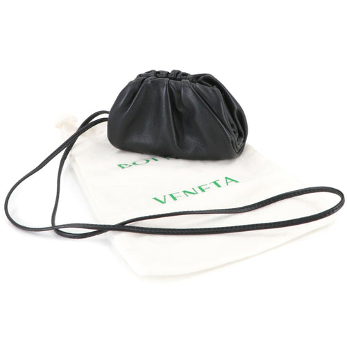 Bottega Veneta Black Leather Coin Purse/Coin Case (Pre-Owned)