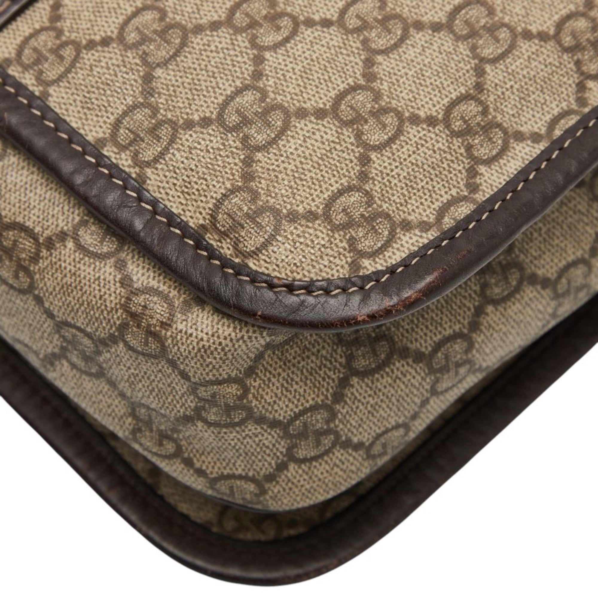 Gucci Beige Multi-Color Pvc Leather Shoulder Bag (Pre-Owned)
