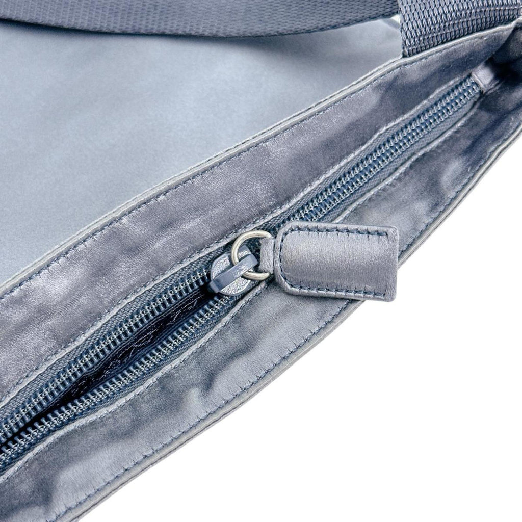 Prada Gray Satin Pochette Shoulder Bag (Pre-Owned)