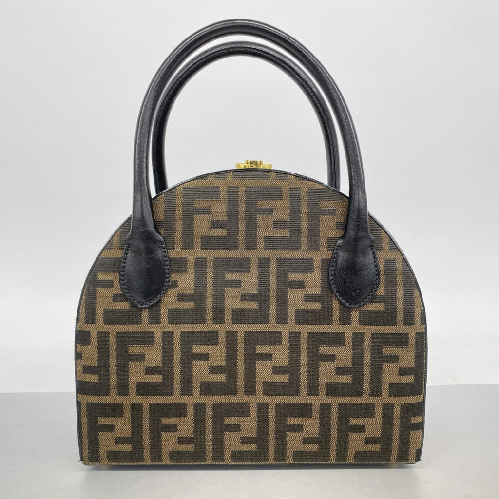 Fendi Brown Nylon Canvas Handbag (Pre-Owned)