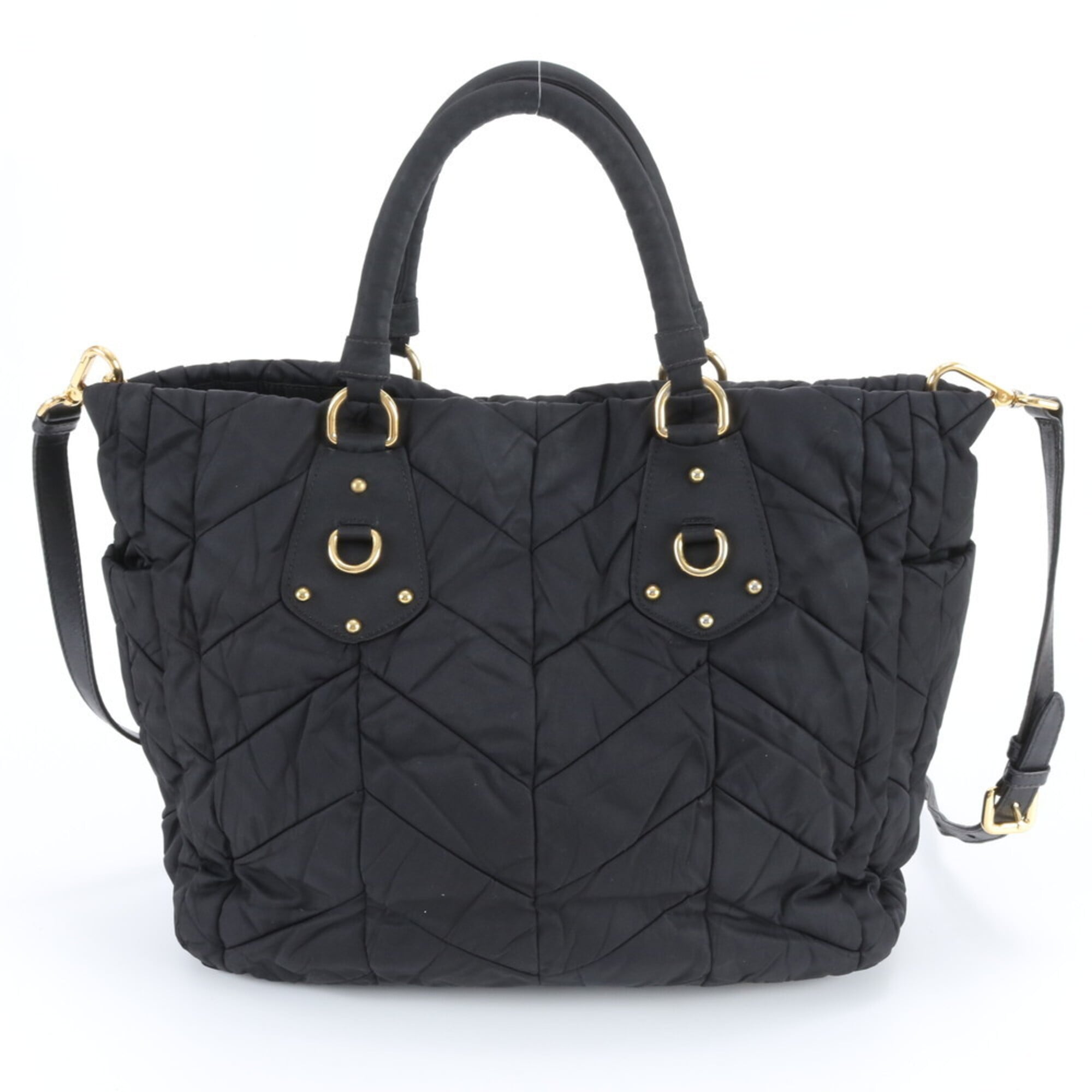 Prada Black Nylon Handbag Shoulder Bag Tote Bag (Pre-Owned)