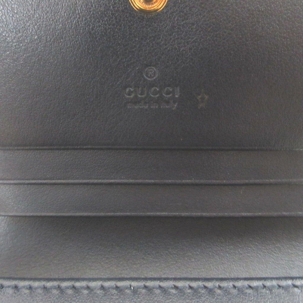 Gucci Beige Navy Canvas Leather Coin Purse/Coin Case (Pre-Owned)