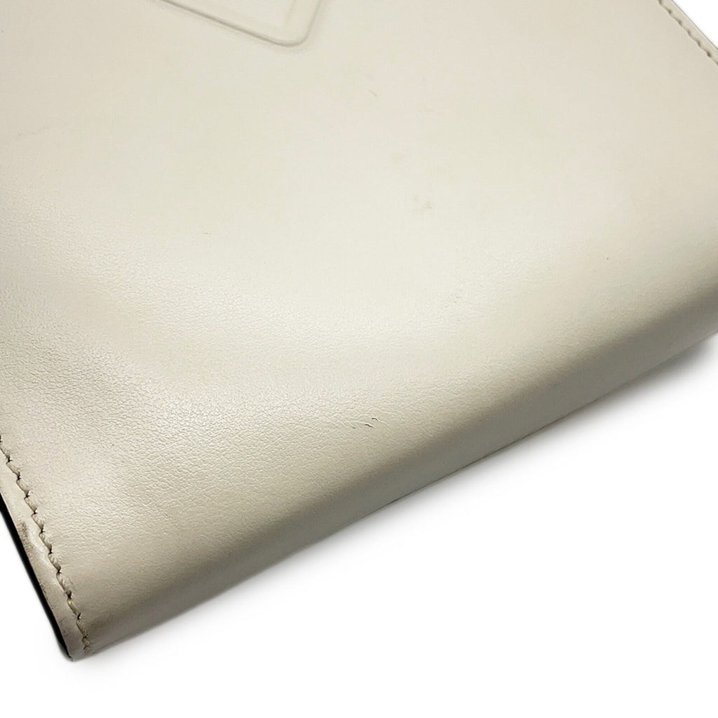 Prada White Leather Handbag Shoulder Bag (Pre-Owned)