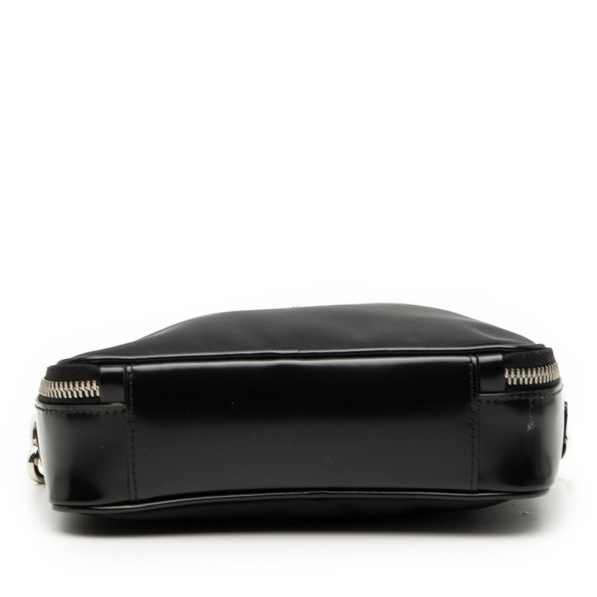Prada Black Nylon Patent Leather Shoulder Bag (Pre-Owned)